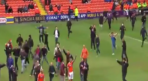 Blackpool Vs Huddersfield Pitch Invasion