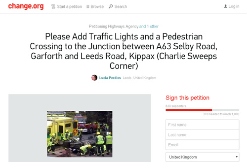 Charlie Sweeps Corner Petition
